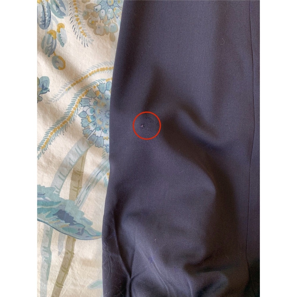 Eileen Fisher Navy Blue Wool Blend Unlined Fit and Flare A-Line Midi Skirt / XL - Picture 7 of 10